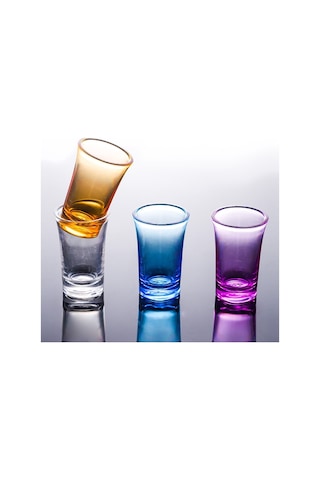 Sones 35ml Bar Partisi Akrilik Renkli Bardak Mini Likör Bardağı, Renk: Mavi