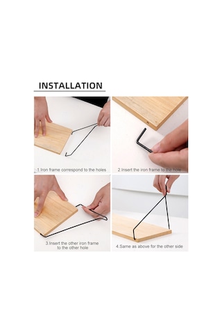 Qingmipy "rustik Ahşap Raf - Metal Askılı Çok Amaçlı Duvar Rafı 3 Boyut, 5 Renk Seçeneği " Siyah