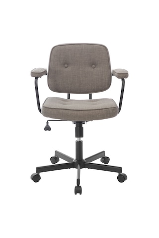 Button Çalışma Sandalyesi Kumaş - Koyu Vizon 62x77-87x60 Cm Bej