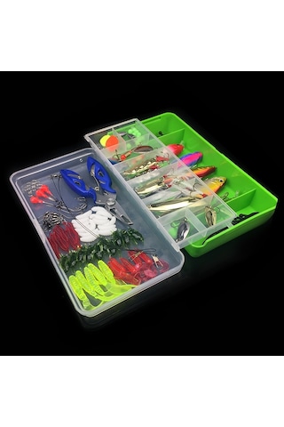 101 Adet Balıkçılık Yem Cazibesi Kiti Olta Takımı Yeşil