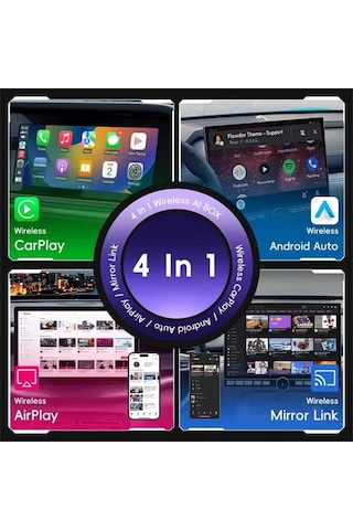 Yeni Nesil Usb 4in1 Kablosuz Carplay & Android Auto Smart Box 10"