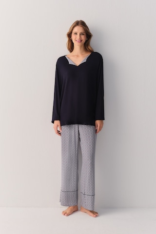 Suwen Modern Chic Pijama Üstü Sh27405628348 Mavili