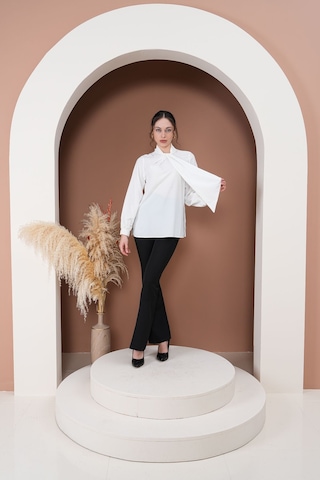 Elegance Bağlamalı Bluz Beyaz