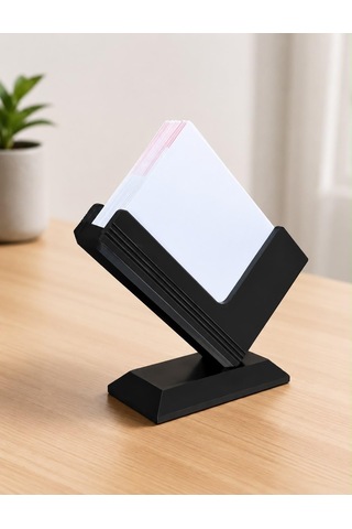 Masaüstü Kartvizitlik Standı, Modern Tasarım, Siyah, 8x7x4 Cm, Kartvizit Düzenleyici Pla 3d Baskı