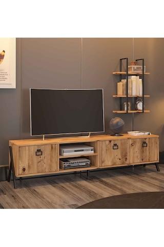 Avmpark Yanke Tv 180 Atlantik Çam Metal Raflı