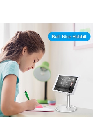 Tenfowee Evrensel Alüminyum Telefon Ve Tablet Standı - Kaymaz Tabanlı, 45 Derece Ayarlanabilir, Hafif Ve Taşınabilir