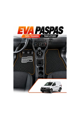 Renault Kangoo 3 Panelvan 2021-2025 Uyumlu Eva Paspas Metal Topukluklu Ön 2 Parça Siyah-kahverengi