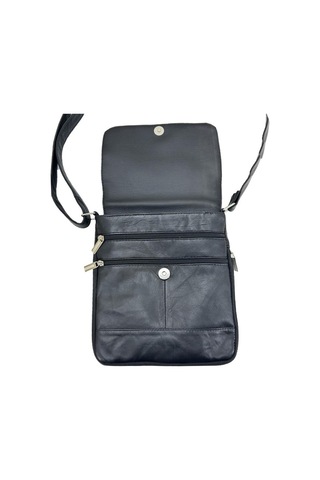 Hakiki Deri Cayu651 Postacı Çanta Siyah Bej