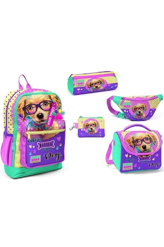 Coral Hıgh Maskot Köpek Temalı Kız Ilkokul Çanta Seti-5 Li Set