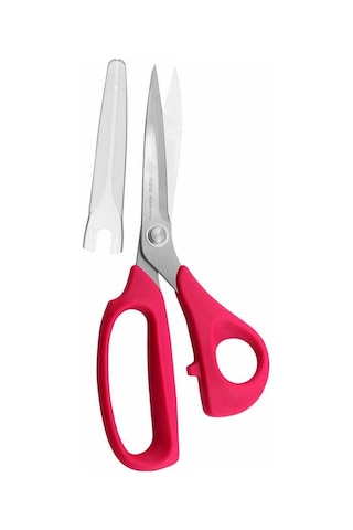 Kai V5210 Kılıflı Pembe Plastik Saplı Kumaş Kesim Makası 21 Cm