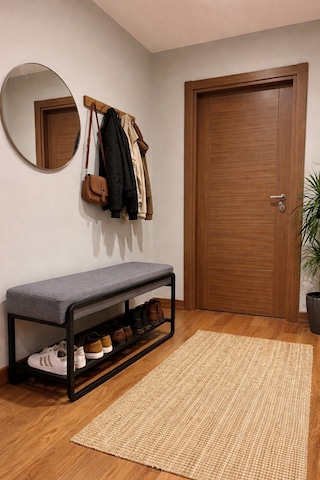 Line Modern Bench Puf 120 Cm - Antre, Giriş Holü , Ofis İçin Şık Dekoratif Bench Gri