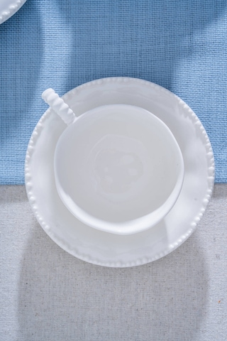 Acar Milano 6 Kişilik Çay Fincan Takımı - 220 Ml Beyaz