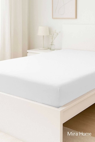 Tek Kişilik Düz Penye %100 Pamuklu Lastikli Çarşaf 100x200 Cm Newsheet Beyaz Çok Renkli