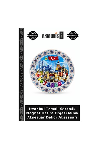 İstanbul Temalı Seramik Magnet Hatıra Objesi Minik Aksesuar Dekor Aksesuarı