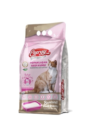 Energy Bebek Pudralı İnce Topaklaşan Bentonit Kedi Kumu 8 x 5 L