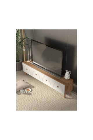 Bohem Tarz 180 Cm 4 Kapaklı Mdf Kapak Tv Ünitesi Ceviz