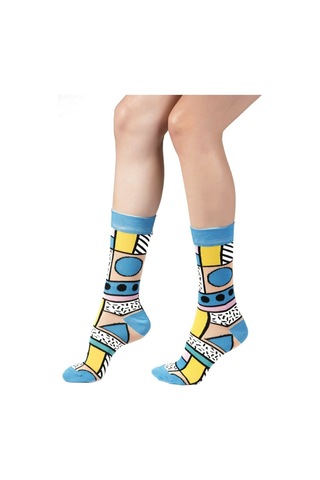 Ozzy Socks 4 Lü Geometrik Desenler Hediye Paketi Pembe-beyaz-sarı-fuşya
