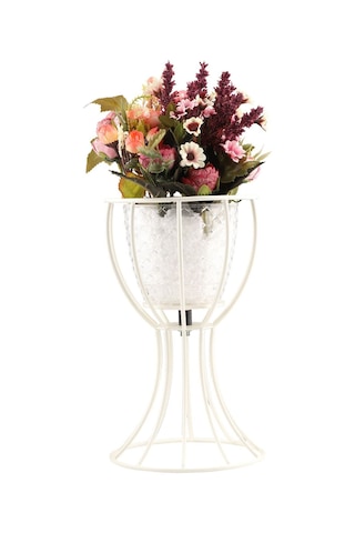 Anafor Saksılık Beyaz 25 Cm Şeffaf Saksı