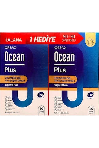 Ocean Plus 1200 Mg 50+50 Softjel Kapsül - 1 Alana 1 Hediye 850081345190 Ocean Plus 1200 Mg 50+50 Softjel Kapsül - 1 Alana 1 Hediye 850081345190