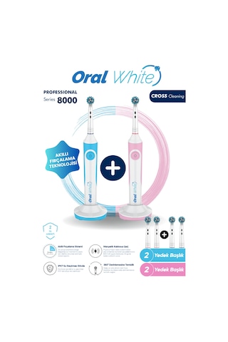 Oral White Professional Series 8000 Şarjlı Diş Fırçası İkili Set