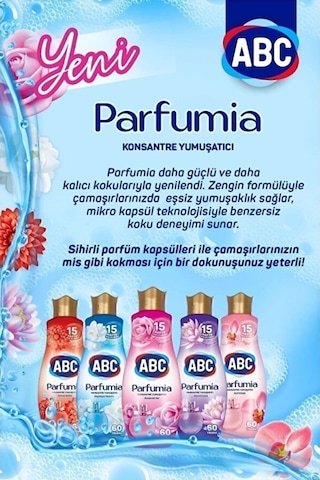 Abc Parfumia Konsantre Çamaşır Yumuşatıcısı Romantik Gül 4 X 1440 3'lü Set