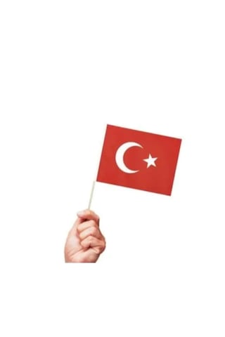 5 Adet Sopalı Kağıt Büyük Türk Bayrağı 38x29cm 1