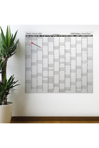 2020 Yıllık Planlayıcı Manyetik Duvar Stickerı Takvim 110x100 Cm Diğer