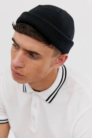 Külah Erkek Siyah Örgü Docker Bere Skullcap-Siyah-Standart