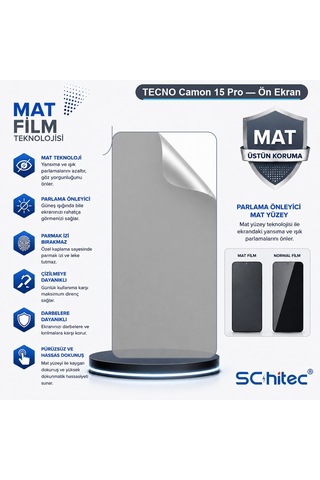 Tecno Camon 15 Pro Uyumlu Ön Yüzey Mat Hidrojel Ekran Koruyucu 82292223