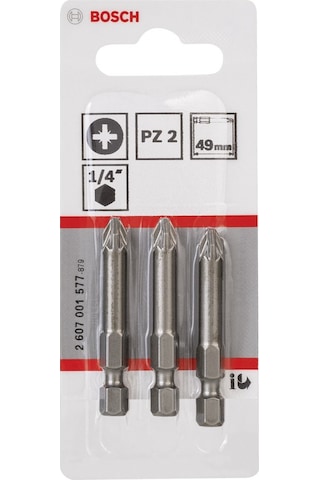 Bosch Extra Hard PZ 2x49 mm 3'lü Ekstra Sert Vidalama Ucu - 2607001577