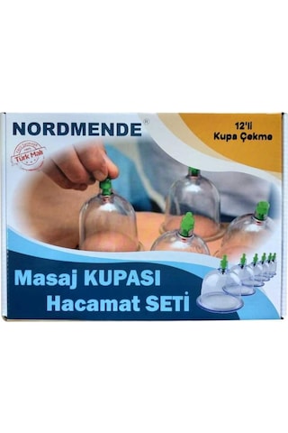 12'Li Masaj Hacamat Kupa Hacemat Bardak Seti Şeffaf