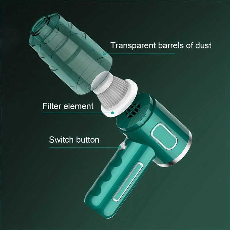 Amigaelegant Araba Elektrikli Süpürgesi Kablosuz El Tipi Elektrikli Süpürge Ev Araba Çift Kullanımlı Yeşil