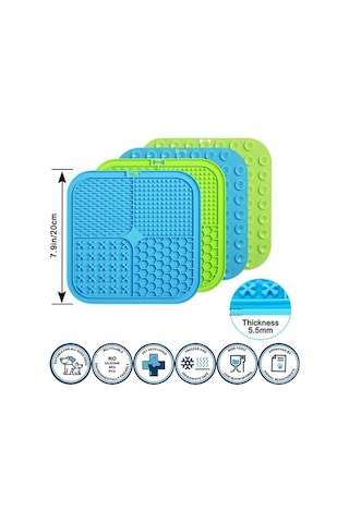 Moly Yeşil Vakumlu Köpek Yalama Matı, Evcil Hayvan Diş Sağlığı İçin Yeşil