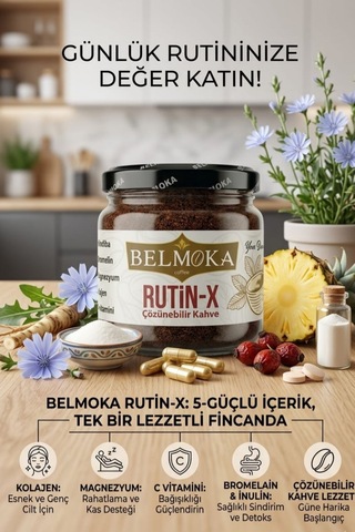 Kolajen Seti Rutin-x Hindiba Kahvesi 120 G - Kolajen Ve Magnezyum Katkılı Türk Kahvesi 100 G Çözünebilir