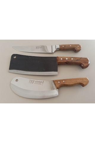 Lazoğlu Sürmene 3'lü Kasap-Kurban-Mutfak Bıçak Seti