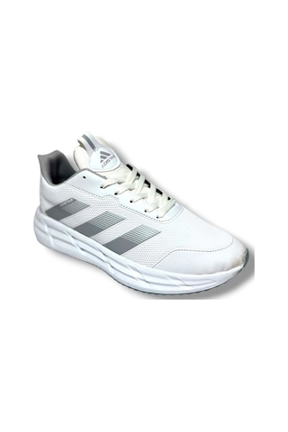 Adistar 018-26 Baskı Deri Anatomik Erkek Sneaker Beyaz Buz Beyaz