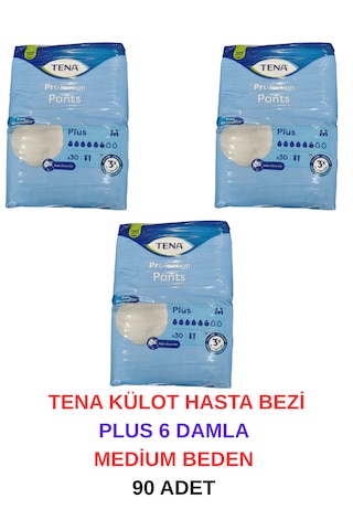 Tena Külot Hasta Bezi Plus 6 Damla Medium Beden - 90 Adet M Tena Külot Hasta Bezi Plus 6 Damla Medium Beden - 90 Adet M