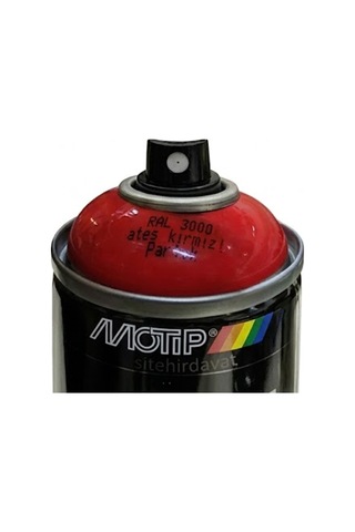 Motip Carat Ral 3000 Sprey Boya 400ml - Parlak Ateş Kırmızı Çok Renkli