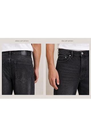 Denys Dennys Baggy Straıght Kot Pantolon Siyah