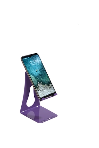 Voll Violett Lila Metal Cep Telefon Tutucu Ve Tablet Standı Mor