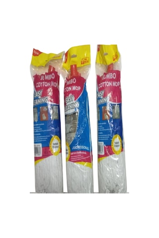 Easy Cleanıng Jumbo 3 Adet Pamuklu Islak Ipli Uzun Mop Paspas Başlığı Püskül Easy Cleanıng Jumbo 3 Adet Pamuklu Islak Ipli Uzun Mop Paspas Başlığı Püskül