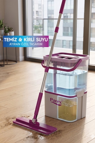 Wondero Flat Şeffaf Temizlik Seti + Yedek Mop Avantaj Paketi