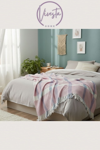 Scotch Battaniye 180 220 Cm Lüks, Yumuşacık Ve Sıcak Tutucu Konfor Battaniyesi Pudra