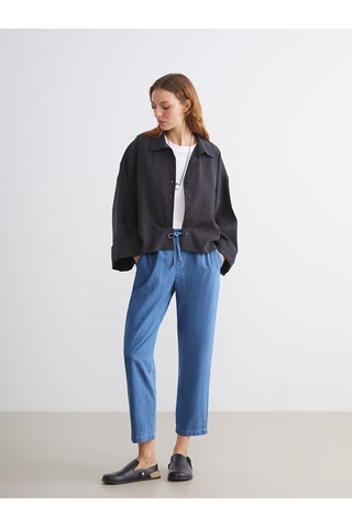 Lcwaıkıkı Classic Mavi Beli Lastikli Carrot Fit Kadın Jean Pantolon