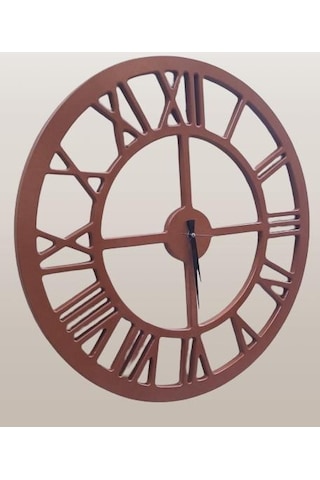 Duvar Saat Ahşap Mdf 60 Cm Model Çapında Doğal Renk Kutuda Sevk El Yapım Doğal Ahşap