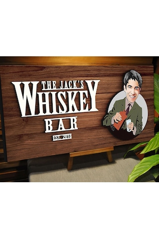 Bk Gift Kişiye Özel Karikatürlü Kabartma Tasarım Ceviz Ahşap Bar Tabelası, Home Bar Tabela, Rustik Ev Dekorasyonu, Duvar Dekoru-6
