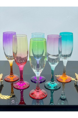 6 Lı Cam Meşrubat Kahve Yanı Su Bardağı Sunumluk Kokteyl Bar