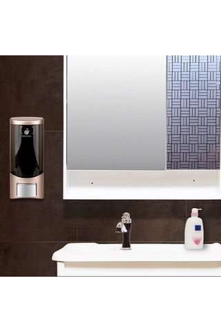 Yifomall Şık Ve Dayanıklı Duvar Tipi Sıvı Sabunluk - 500ml Kapasiteli, Abs+pc Cam, Şampanya Altını Şampanya Altın