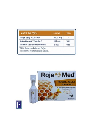 Roje Med Royal Jelly Arı Sütü İçeren Takviye Edici Gıda 1000 Mg 10 x 10 Flakon
