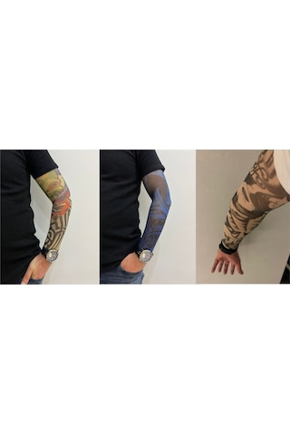 Giyilebilir Dövme 3 Çift 6 Adet Kol Çorap Dövmesi Sleeve Tattoo Set8
